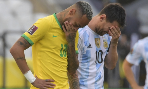 Скандал! Матч Бразилия - Аргентина прерван. Игроков альбиселесте обязали уйти на карантин